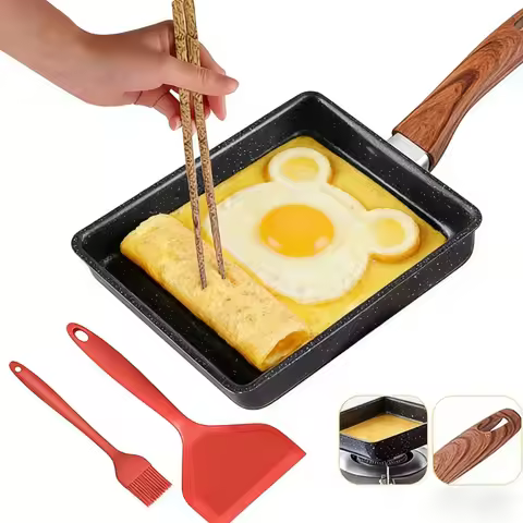 Tamagoyaki Japanese Omelette Pan Nonstick Rectangle Frying Pan Small Egg Frying Skillet with Cooking