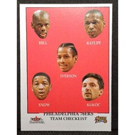 Fleer Tradition 76ers Team Checklist Allen Iverson