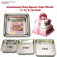 ◈Aluminium Deep Square Cake Mould - 7 / 8 9 /10 Inch | Loyang Kek Segi-empat (4 Size)
