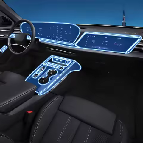 Car Dashboard Multimedia Navigation Transparent Anti-Scratch Protection Film Car Accessories For Aud