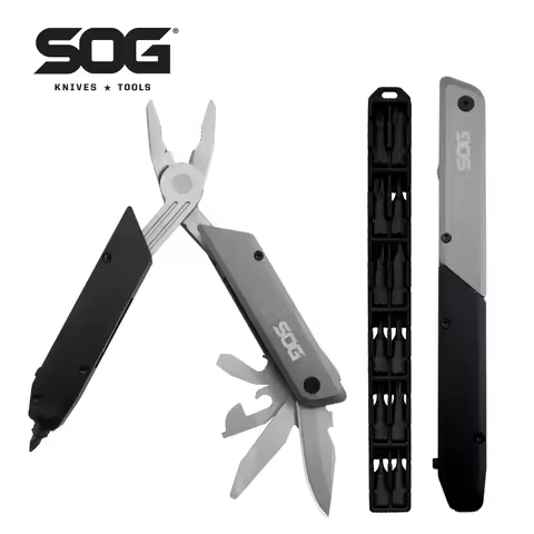 SOG Baton Q4 Foldable Multitool Pen EDC Small Professional Multi Tools Kit Folding Pliers Pocket Kni