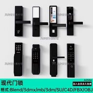 3d/Maya Combination Lock C4D Fingerprint Lock Electronic Door Lock Model Blend Rhino Door Lock mb/FB