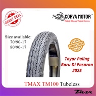 Corva Motor Tayar Tmax Tubeless Tyre Tm100 70/90-17, 80/90-17 T-Max Tt100 Tmax100