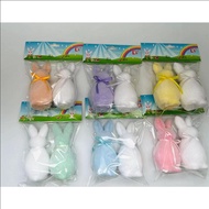 Easter Flocked Bunny Ornaments - Colorful Dopamine-Inspired Handmade Cute Desktop Decor