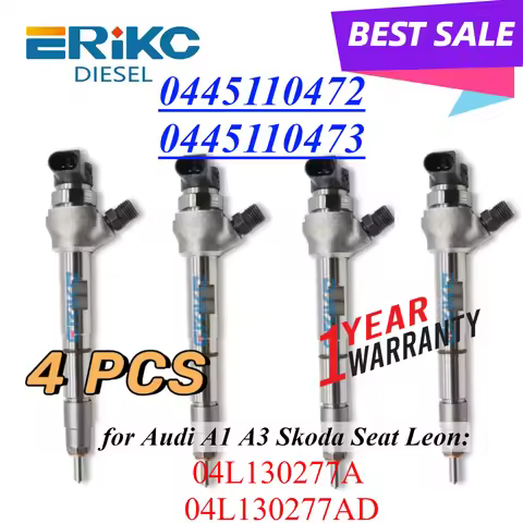 4PCS 0445110472 Common Rail Injector 0445110472 Diesel Auto Nozzle 04L130277A 04L130277AD for Audi A