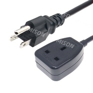 NEMA 5-15P US male plug to BS1363 3-prong outlet UK Female Socket Rewireable Power Extension Cord Ca