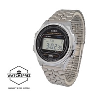 [Watchspree] Casio Vintage Style Digital Stainless Steel Band Watch A171WE-1A