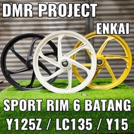 Y125Z/LC135/Y15 6L SPORT RIM ENKEI 6 BATANG ( FREE KEPALA TUBELESS ) 1.40/1.60/1.85X17 ENKAI SPORT R