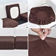 12 Colors Jacquard Sofa Seat Cover Patchwork Sofa Cover 1/2/3/4 Seater L Shape Universal Solid Color Elastic Sofa Cushion Cover