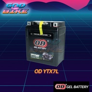 แบตเตอรี่แห้ง OD Battery YTX7L-BS (12V 7A) CBR250 CBR300R CB300F CRF250 VESPA VESPA GTS 150 GPX200 D-TRACKER