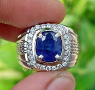 Cincin permata blue safir tanzania + memo