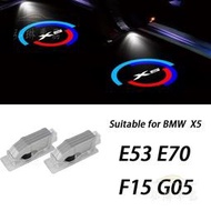 BMW 2件適用於寶馬X5 BMWX5 E53 E70 F15 G05 迎賓燈改裝投影燈軌道標誌適用於 X5 車型∞QC
