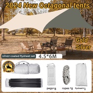 【🇲🇾Ready Stock】NEW Octagonal Camping tent🔥BIG(4.5m x 6m) Flysheet Sunshade Camping Flysheet Waterproof Camping Tarp Tent