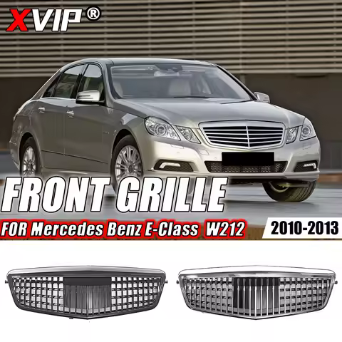 XVIP Chrome Black Diamonds Style Front Racing Grille For Mercedes Benz E-Class W212 E250 E300 E350 E
