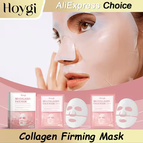 HOYGI Collagen Facial Mask Shrink Pores Deep Hydrating Moisturizing Refreshing Brightening Face Skin