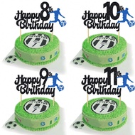 1Pc Glitter Happy 7th-16th Soccer Ball Birthday Cake Topper For 7 8 9 10 11 12 13 14 15 16 Years Old