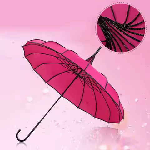 Windproof Folding Umbrella, UV Protective, Travel Umbrella, Wedding Party Fashion, Vintage Pagoda Um