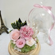 l 溫馨の夜康乃馨 玻璃罩燈飾燈 l *母親節*不凋花*永生花