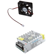 1x 12V 5A Switching Power Supply for LED Strip Light &amp; 1x DC 12V 2Pins Cooling Fan 60mm x 15mm for PC Computer