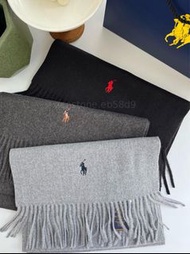 海外預訂 Polo Ralph Lauren 刺繡Logo羊毛圍巾 多色選擇