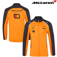 McLaren McLaren Racing Team Racing Suit Orange and black color-blocked stand-up collar zip-up jacket