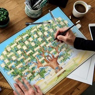 6 Generation Family Tree Hanging Cloth Fillable Chart Celebrates Generations Ancestry History Poste