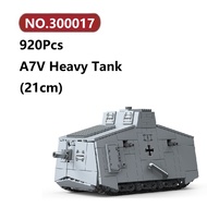 ✨A7V Heavy Tank WWI Assembly Model 920 Pcs Third Party Tank Brick Building Block Collectibles