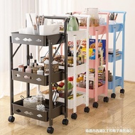 Kitchen Shelf Floor Multi-Layer Foldable Household Trolley Storage Rack Vegetable Basket All Products