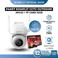 ACOME IOT Outdoor CCTV Camera APC42 + Micro SD Card 32GB | CCTV Lights | Full HD 1440P | 4MP | 360 R