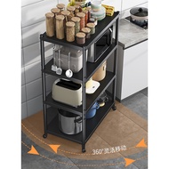 Microwave storage rack/// Movable Kitchen Rack Floor-standing Multi-layer Household Oven Microwave Oven Storage Multi-fu