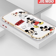 JIUMOO J6ปลอกสำหรับ Samsung บวก2018 J6เคสการ์ตูน Mickey Mouse ใหม่พื้นผิวขอบตารางแบบนิ่มซิลิกาเจลกันกระแทกเคสมือถือรวมทุกเลนส์กล้องถ่ายรูปฝาครอบป้องกัน