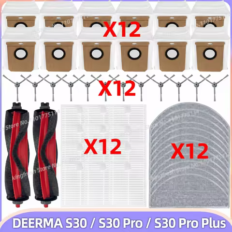 Compatible For DEERMA S30 / S30 Pro / S30 Pro Plus DEM-S30 Vacuum Parts Main Roller Side Brush Dust 