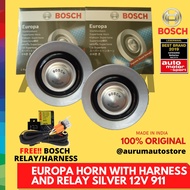 Bosch Europa Horn with relay and harness Silver 911 12V
