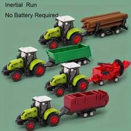 Children-Friendly Inertial Tractor And Excavator Set - Educational Farm Vehicles, Great Gift For Fut