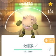 2025 Pokemon Go 火爆猴 Primeape  異色 色違 閃光 Shiny 寶可夢 Pokémon Go
