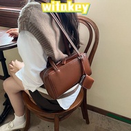 WITAKEY Tote Bag, Solid Color Handbag Shoulder Bag, Casual PU Leather Large Capacity with Mini Walle