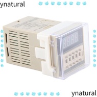 YNATURAL Digital Time Relay, 0.01S-9999H DH48S-2Z Time Relay, Precision Timing LCD Display 24VAC/DC 