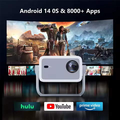 2026 L018 Native 1080P Projector 800ANSI 4K Decoding Auto Focus Keystone Correction 360° Rotate Andr