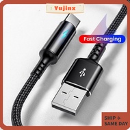 YUJINX USB Type C Cable, 25cm Fast Charging Micro USB Cable, Durable Nylon Short Portable Data Cable
