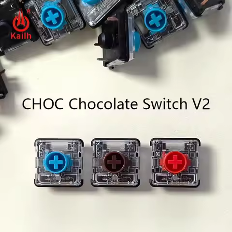 Kalh CHOC Chocolate V2 Low Blue Red Brown 1353 Switch 5 Pin Hit Box Mechanical Keyboard Switches for