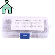 OTUINSG 200PCS Zener Diode Assortment, 10 Values Storage Box Electronic Kit, Portable 1N4738~1N4748 