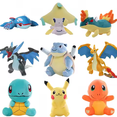 POKEMON Pikachu Plush Gengar Eevee Shine Charizard XY Blastoise Jirachi Quilava Squirtle Bulbasaur C