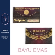 Bayu emas 1/4 Dinar 999.9 Gold bar -  Amethyst ( Red-dot/ cert defect )