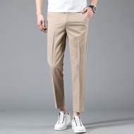 Men Cropped Pants Business Trousers Mens tapering simple trousers fashion brand nine pants literary 