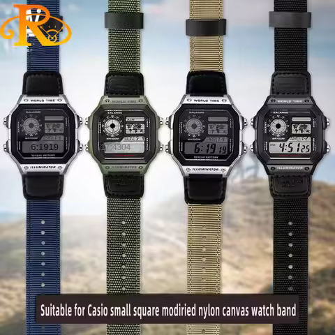 Modified Nylon Watch Band For Casio AE1200WH/1300/1000/1500 AE-1200 A158W A159 Waterproof Outdoor Sp