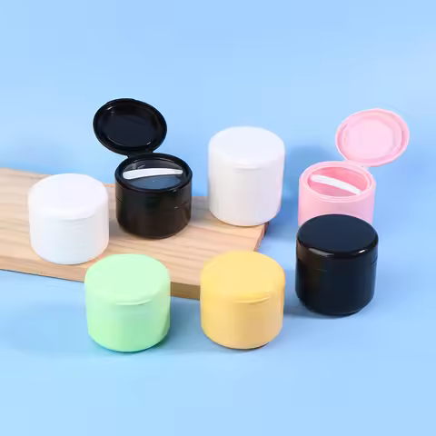100/150g Flip Cover With Spoon Refillable Bottles Empty Makeup Jar Pot Travel Face Cream Lotion Cosm
