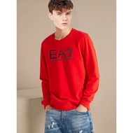 Trendy Men's Sweatshirt Autumn Winter Thick Outer Wear Long-Sleeved Fashion EA7 Printed Pure Cotton 