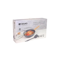 FUKURO ISHI MARBLE WOK PAN 28CM WITH GLASS LID+ PROSILICONE TURNER SET