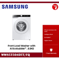 [ Delivered by Seller ] SAMSUNG 8.5KG WW85T504DTT Front Load Washing Machine / Washer with AI Control WW85T504DTT/FQ