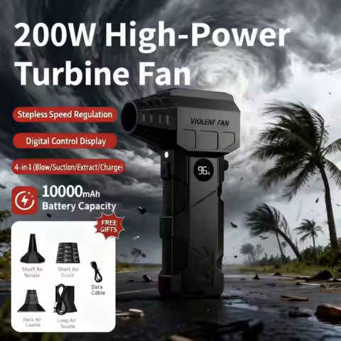 X5 Brushless Turbo Fan 240W High-Speed Portable 8000mAh Rechargeable 57m/s Typhoon Wind Type-C Charg